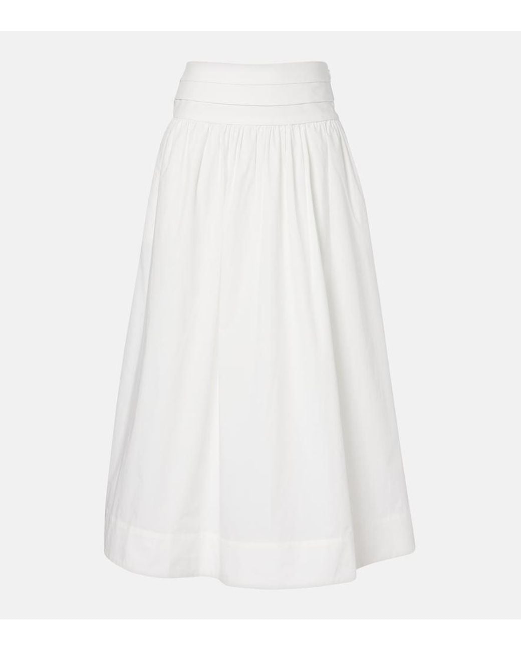 Posse White Rue Cotton Midi Skirt