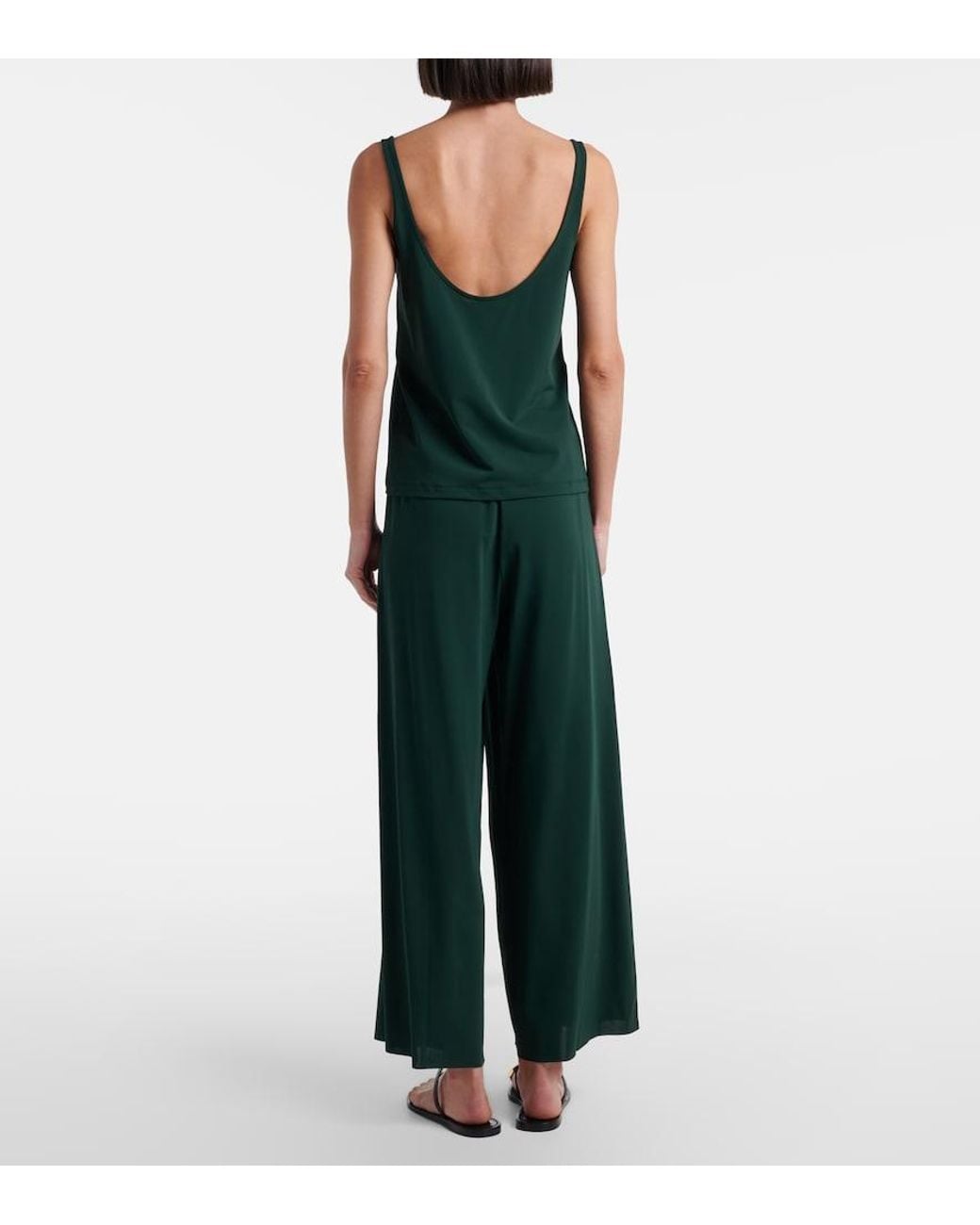 Eres Green Zelie Jersey Wide-Leg Pants