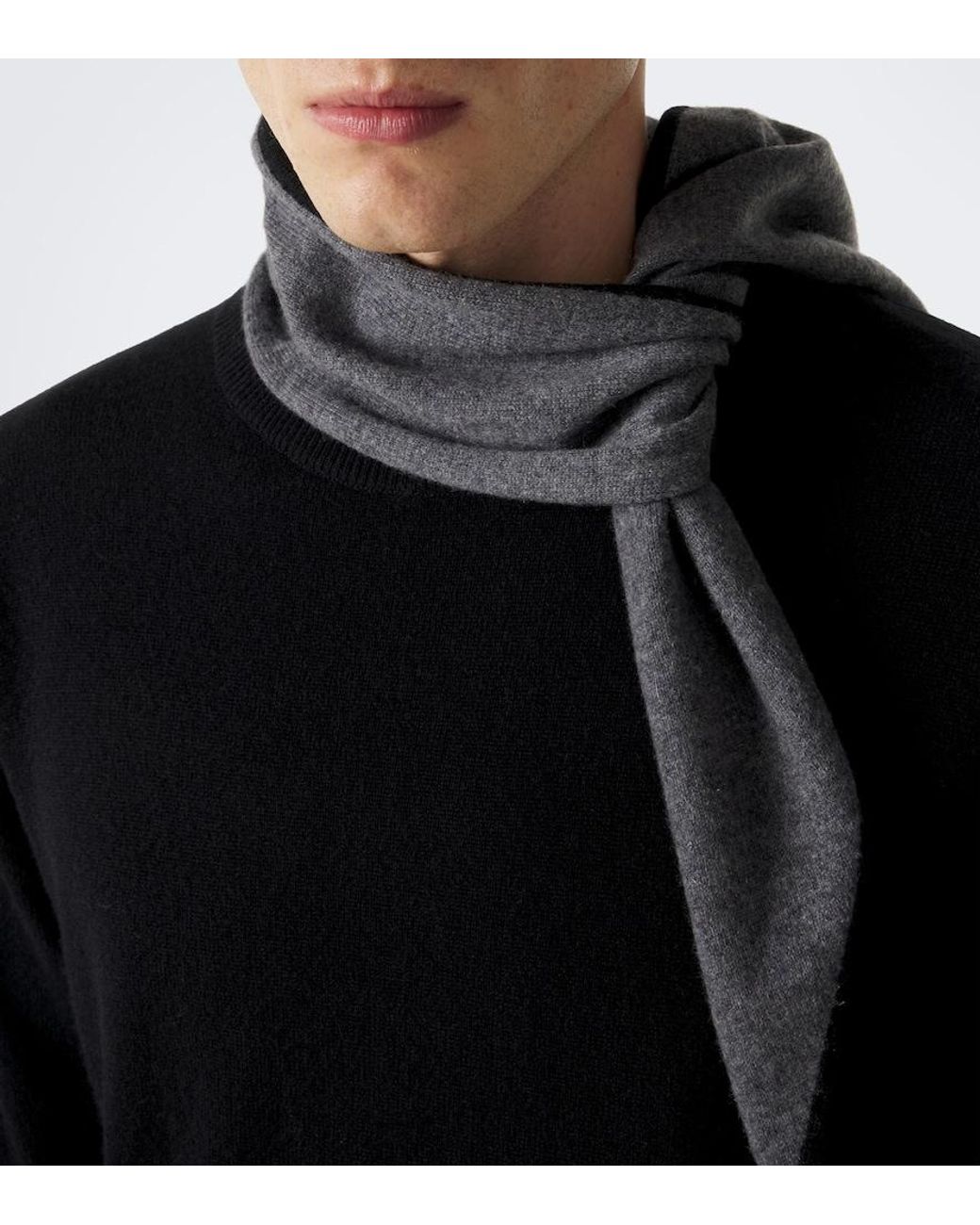 Lisa Yang Gray Chelsea Cashmere Scarf for men