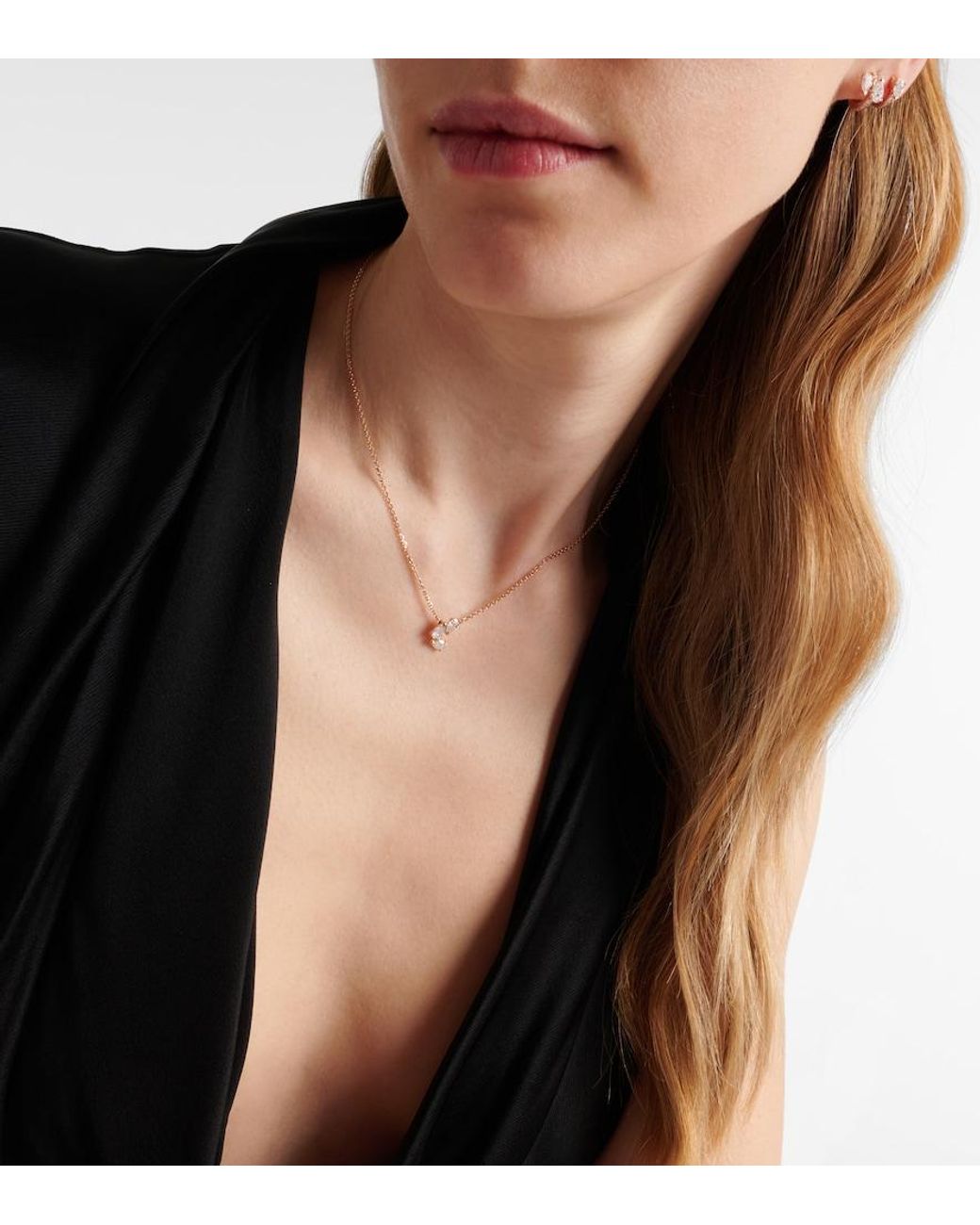 Repossi Blue Serti Sur Vide 18Kt Rose Pendant Necklace With Diamonds