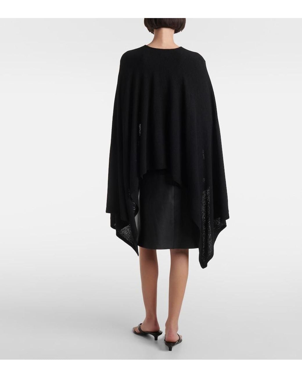 Totême Black Draped Silk Top