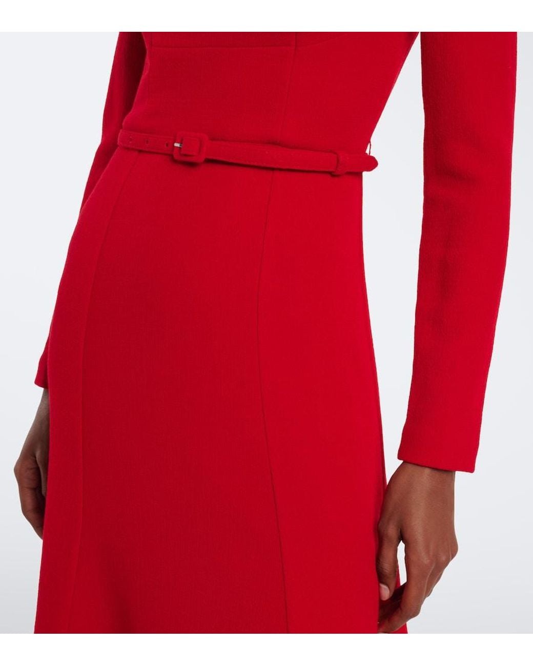 Roland Mouret Red Wool Crepe Cocktail Dress