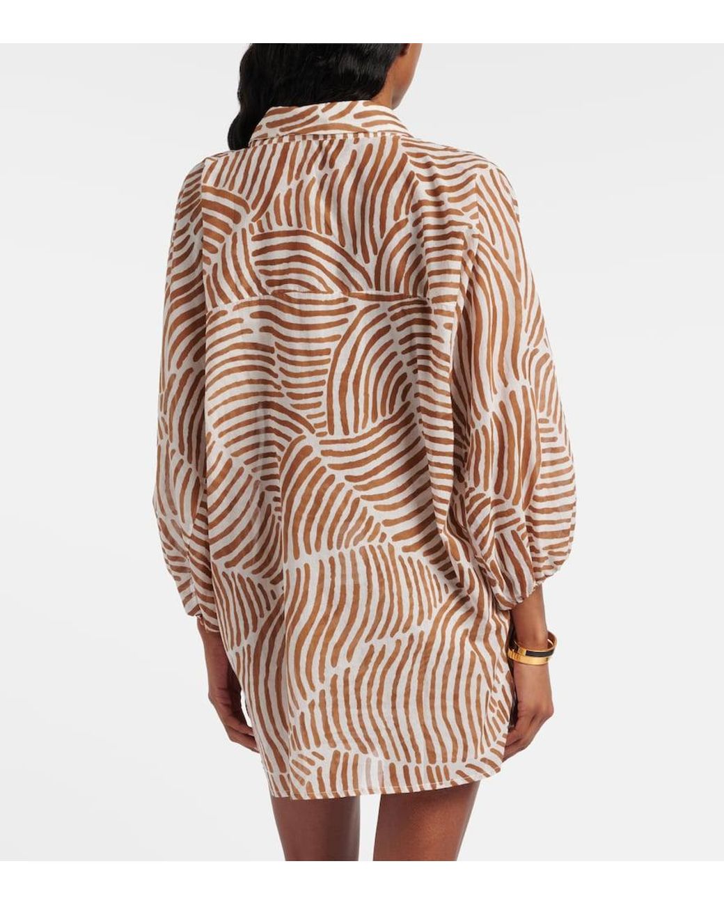 ViX Natural Moana Oversized Printed Cotton Shirt