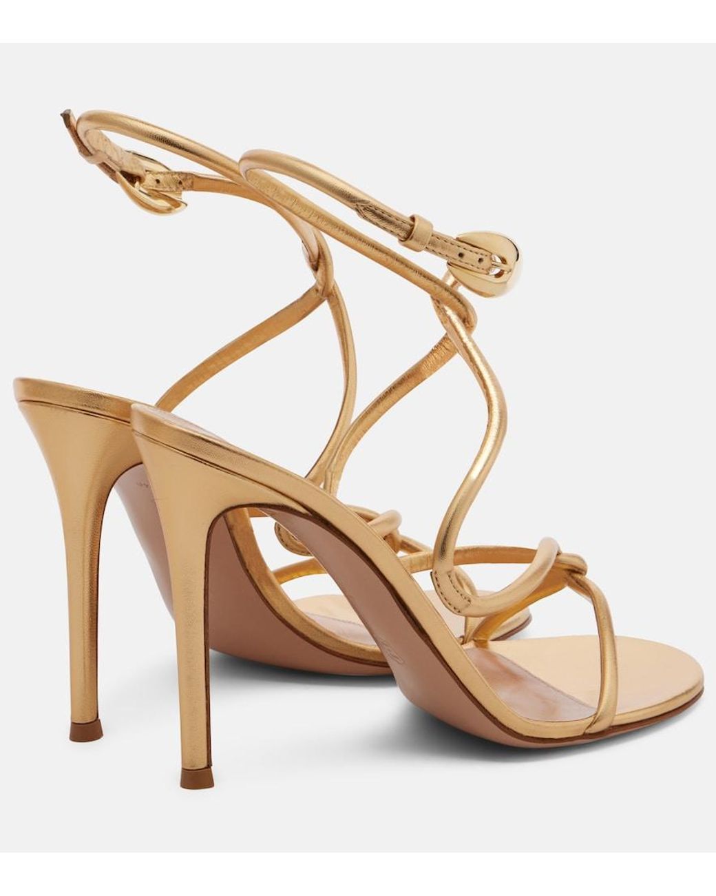 Gianvito Rossi Metallic Jungle Mamba 105 Leather Sandals