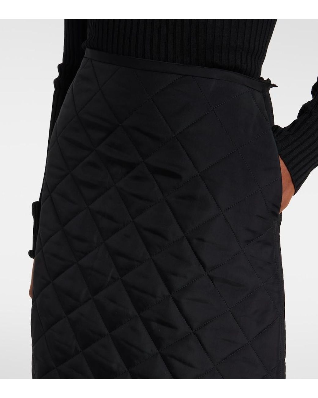 Jil Sander Black Quilted Miniskirt
