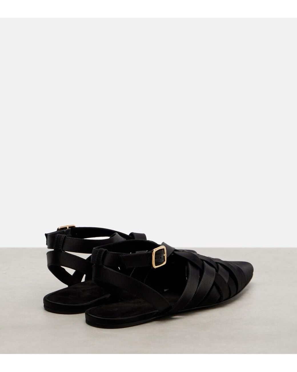 Loro Piana Black Sandalen Silene Aus Satin