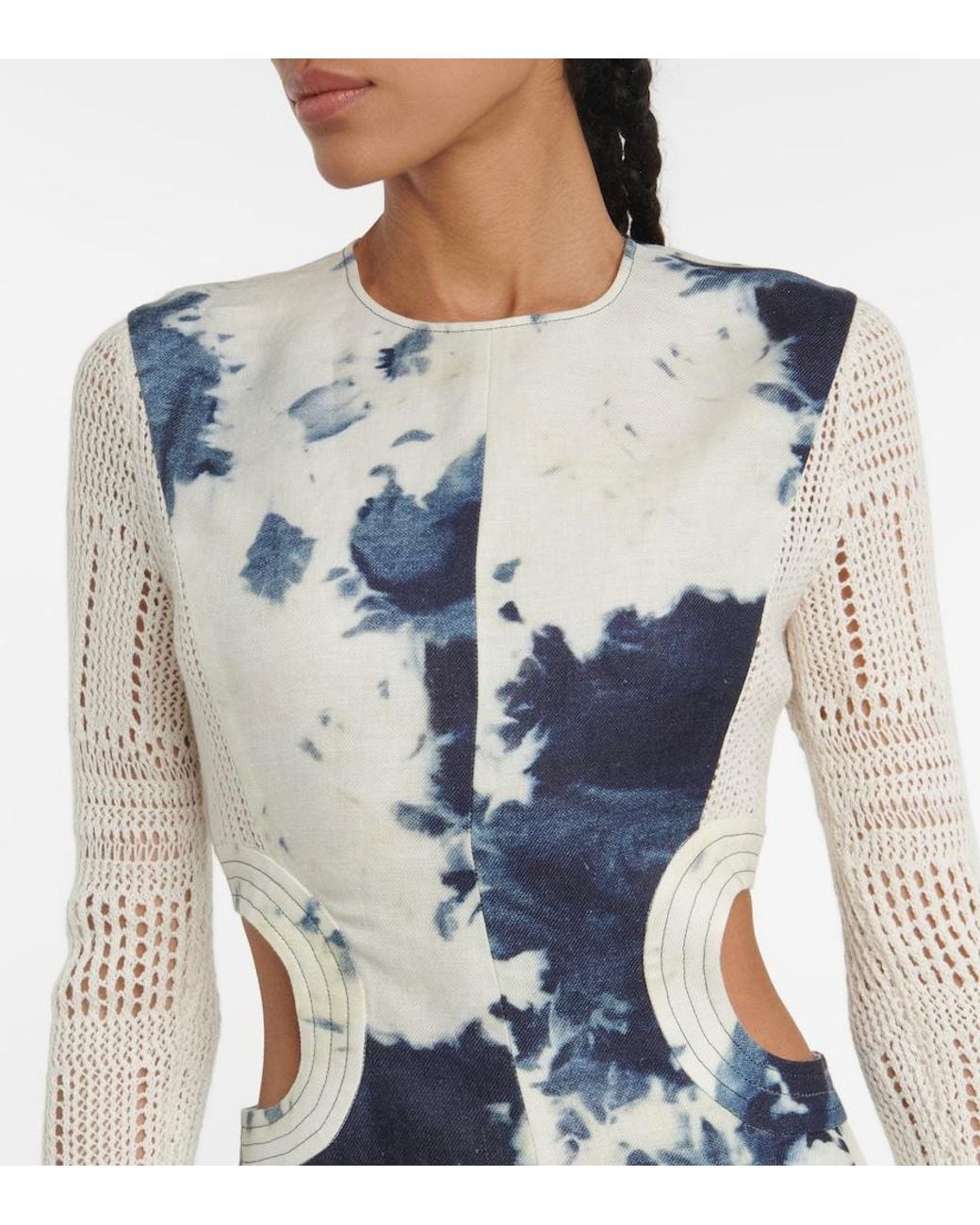 Chloé Blue Chloe Tie-dye Cutout Midi Dress