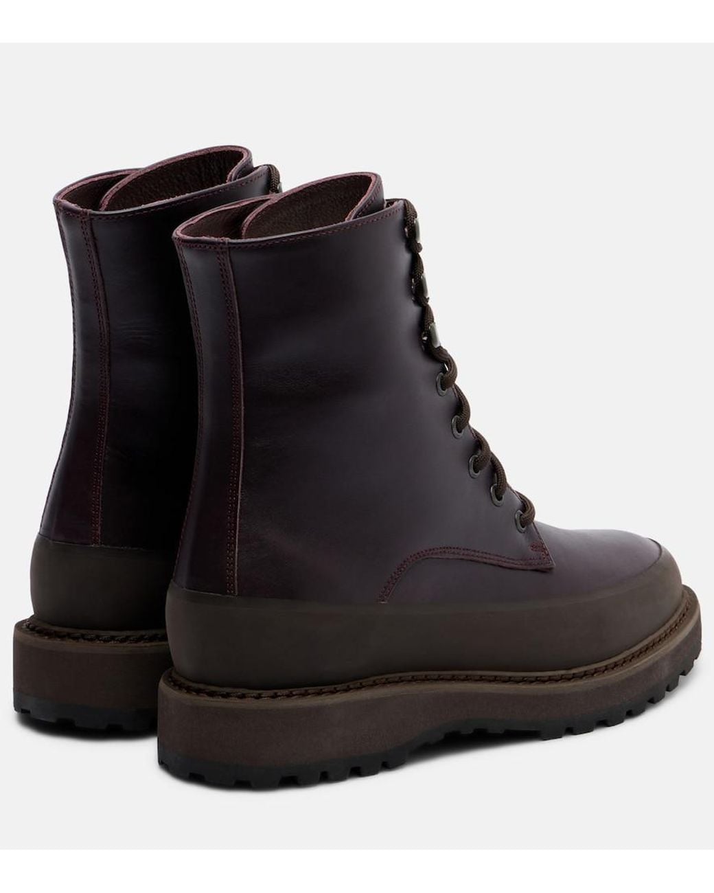Le Monde Beryl Black Dolomite Leather Lace-Up Boots