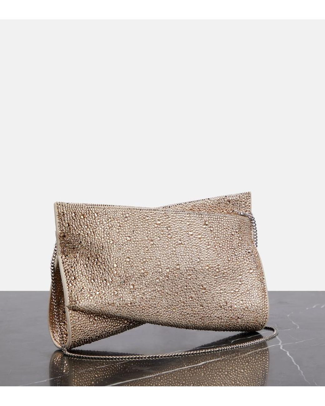 Christian Louboutin Natural Loubitwist Small Embellished Clutch