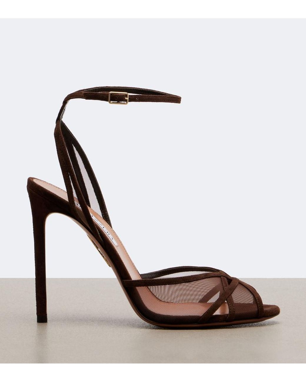 Aquazzura Brown Shear Suede Sandals