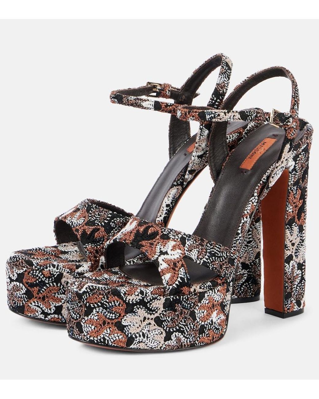 Missoni Metallic Angela Raschel Lame Platform Sandals