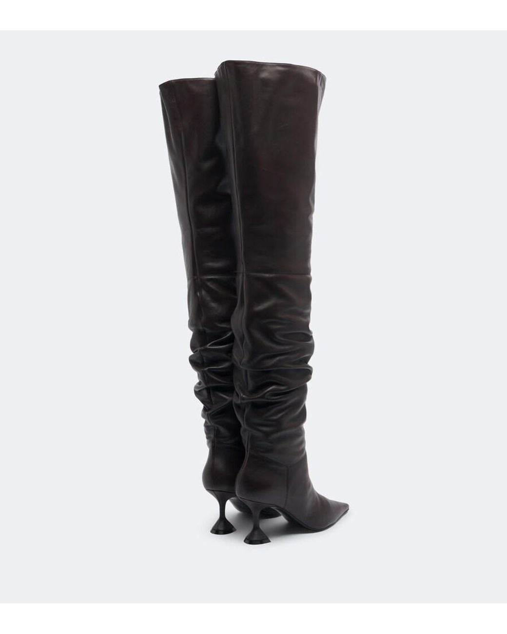 AMINA MUADDI Black Olivia Leather Over-The-Knee Boots