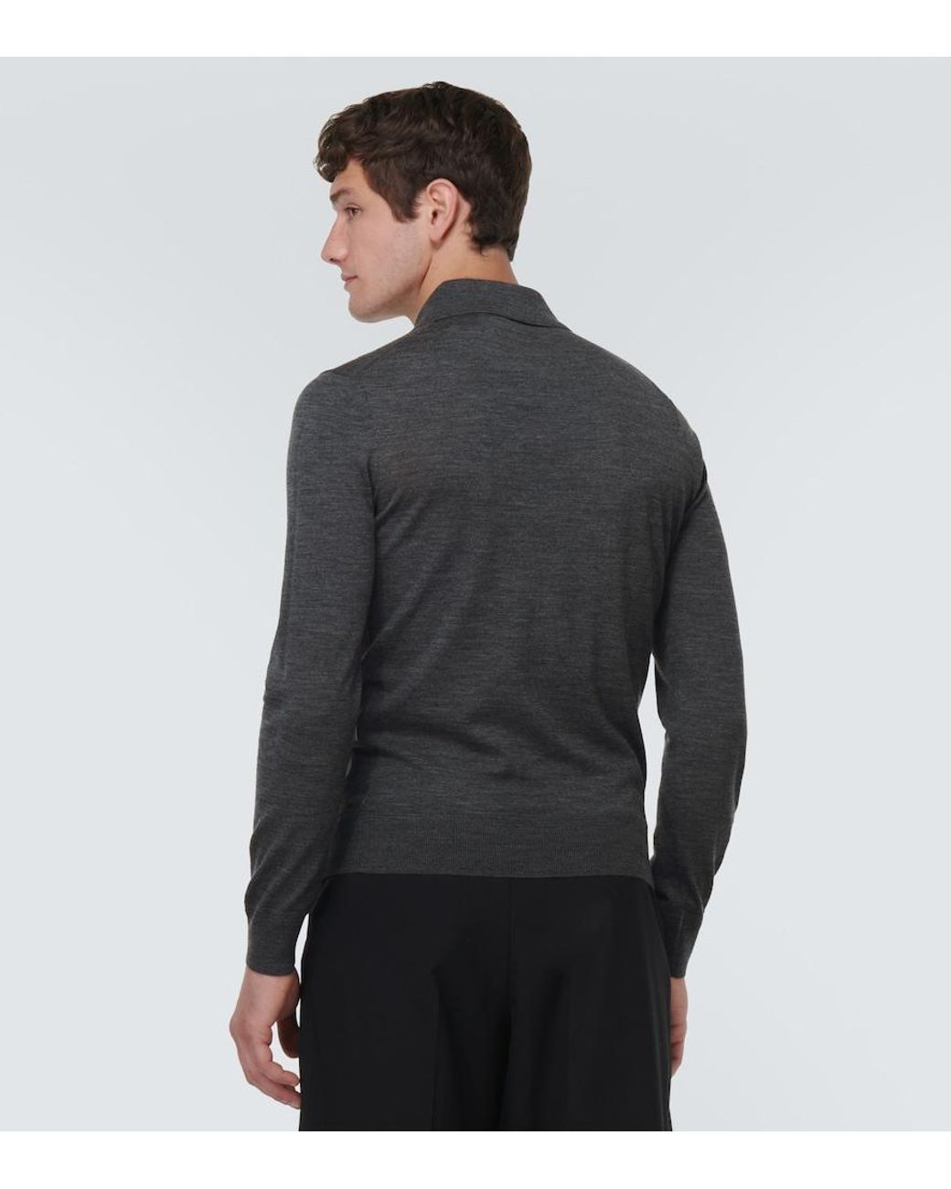 Tom Ford Black Wool Polo Shirt for men