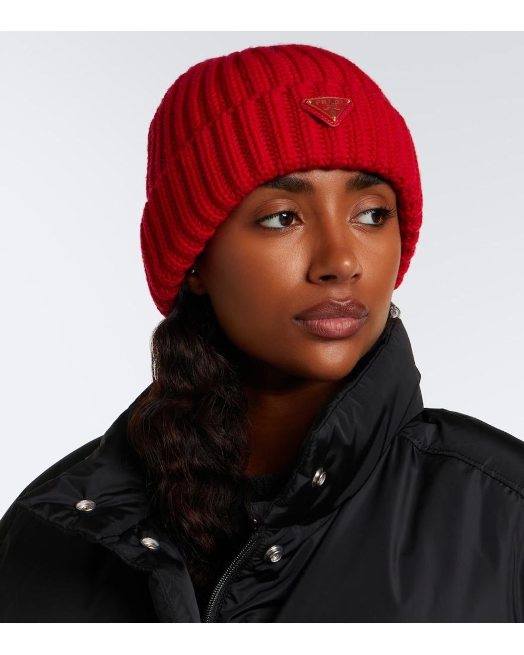 Prada Red Muetze Aus Schurwolle