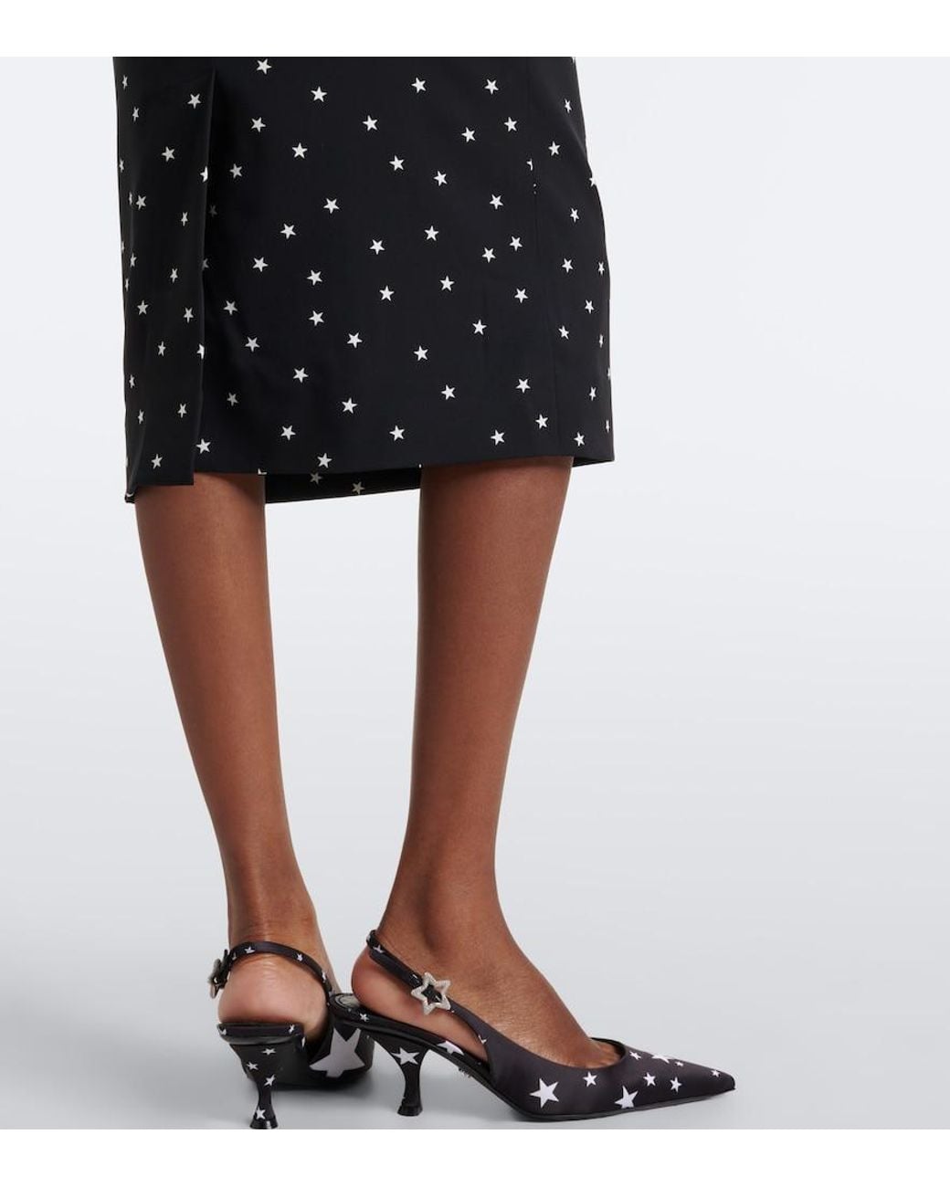 Dolce & Gabbana Black Printed Silk-Blend Midi Dress