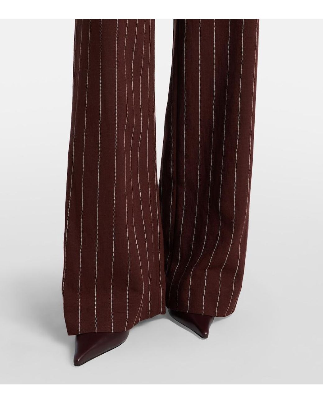 Jonathan Simkhai Purple Tavar Pinstripe Wide-Leg Pants