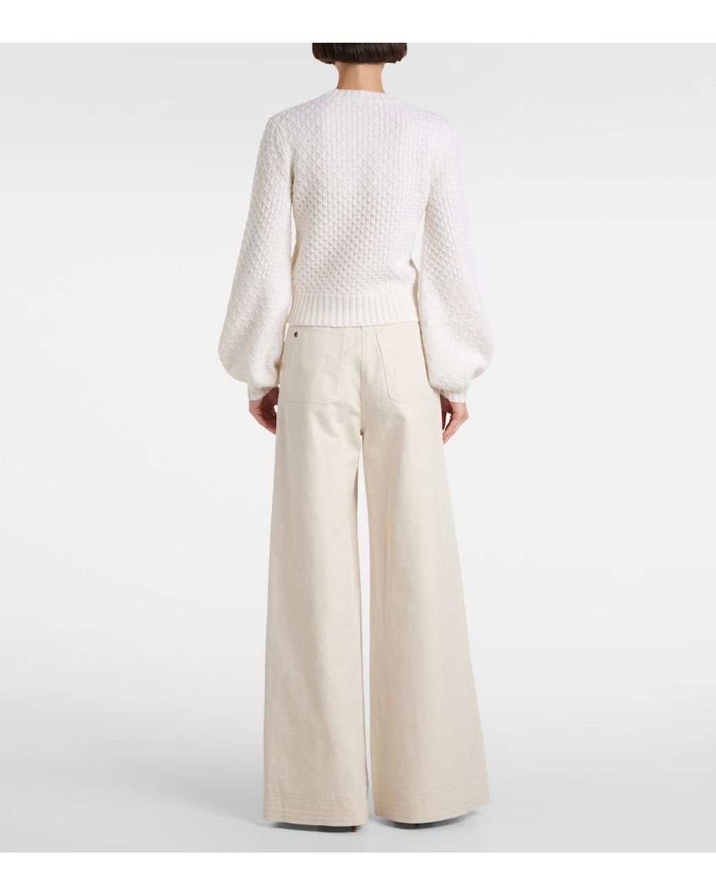 Max Mara White Elvira Wool And Cashmere Sweater