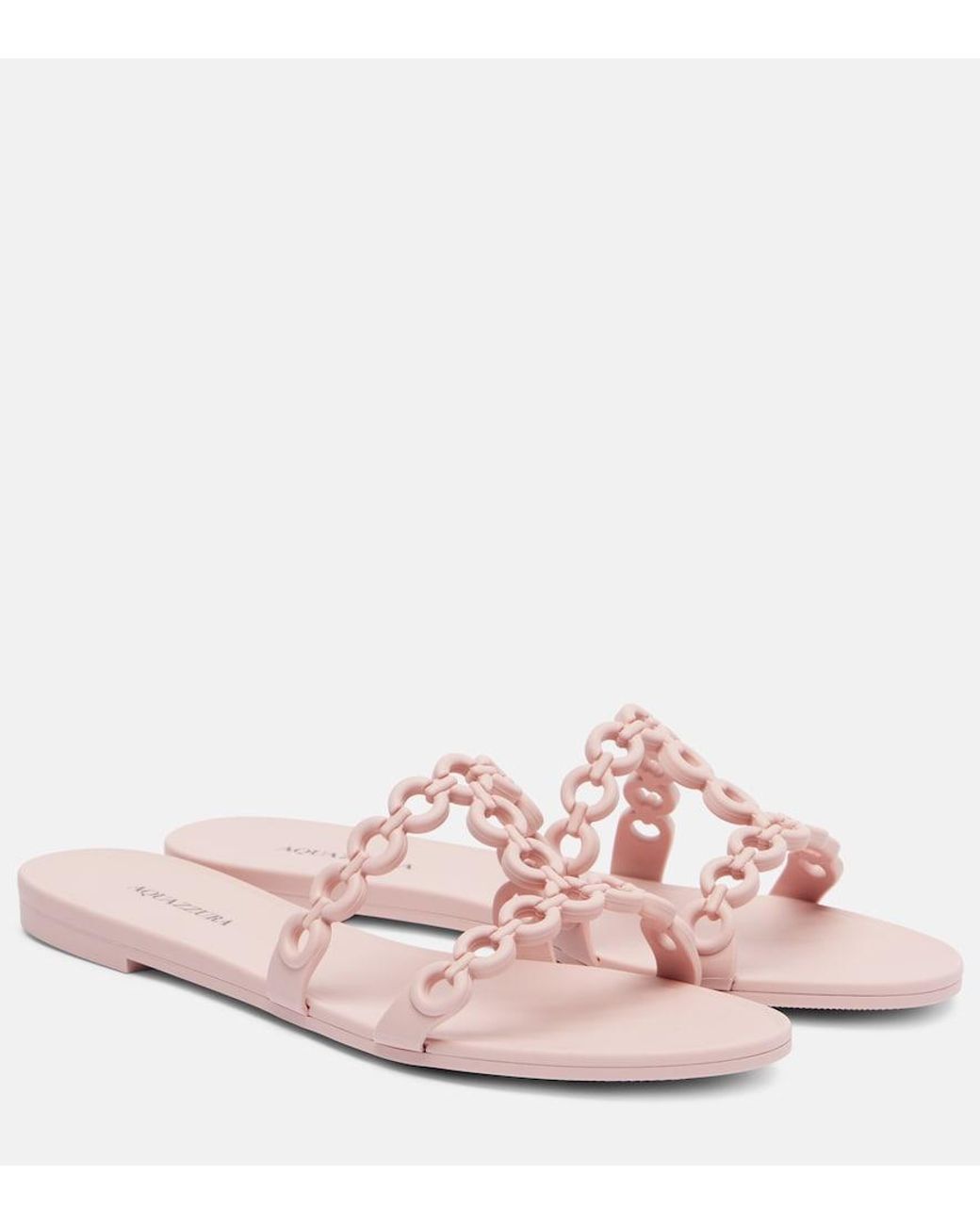 Aquazzura Pink Infinity Chain Jelly Slides