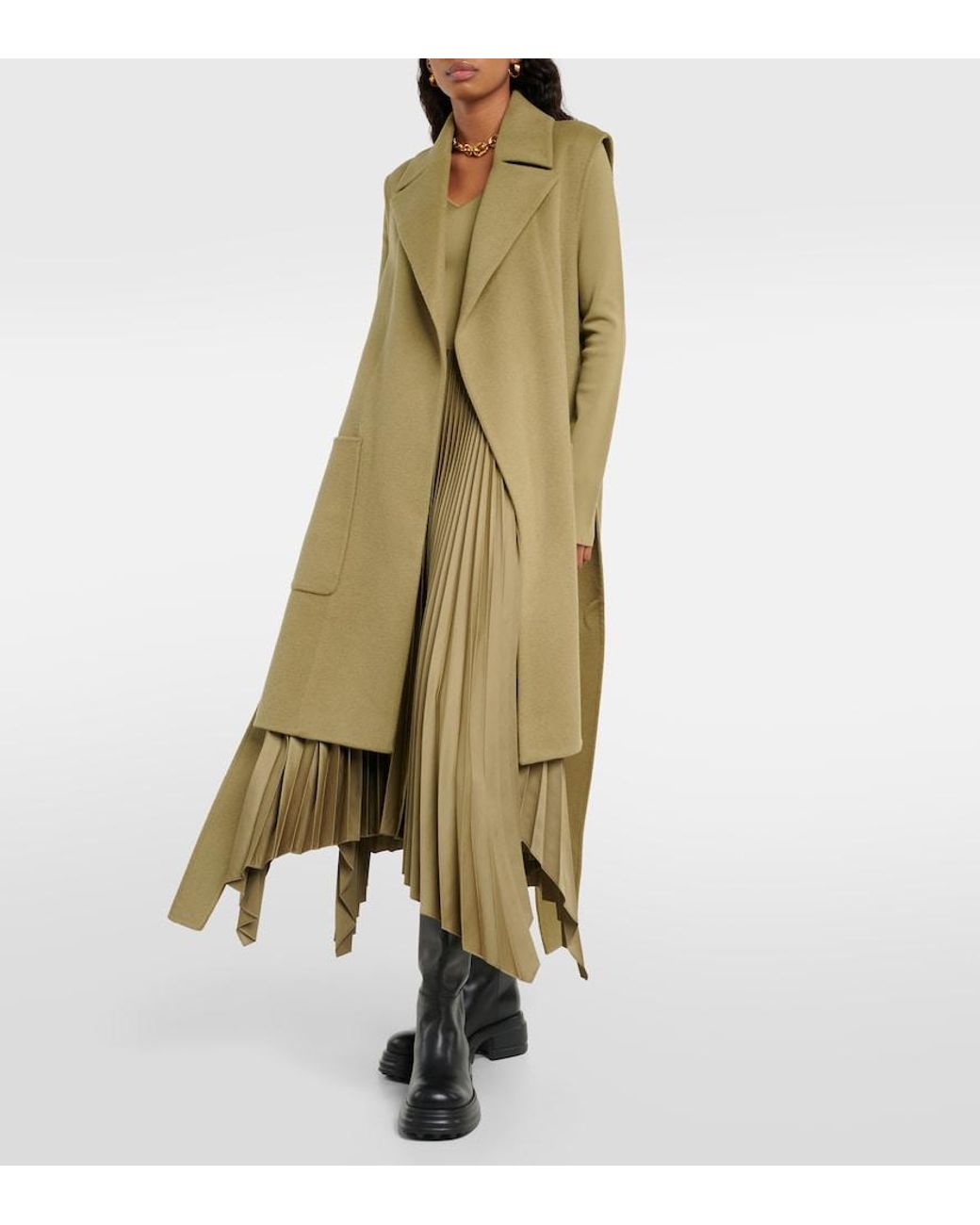 Joseph Green Dubois Plisse Midi Dress