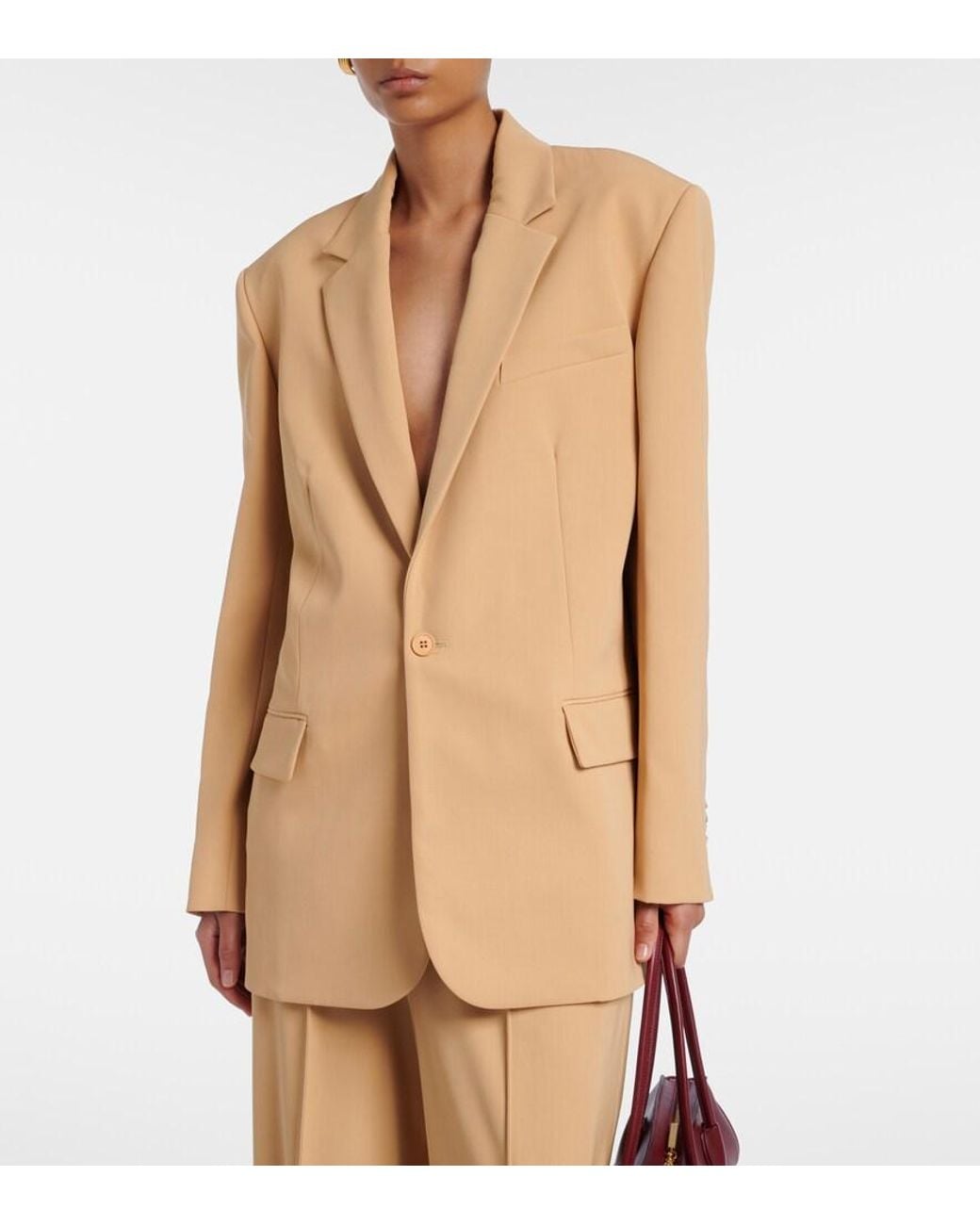 Wardrobe NYC Natural Oversized Wool Blazer