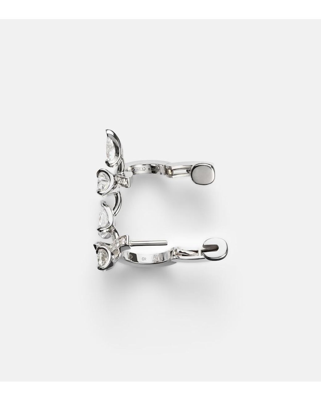 Repossi White Serti Sur Vide 18Kt Ear Climber With Diamonds