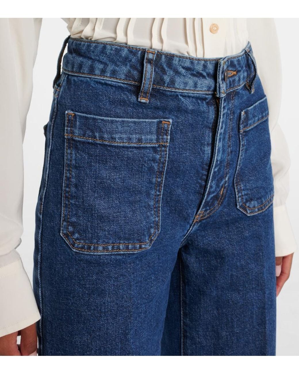FRAME Blue Refined Saturn Straight Jeans