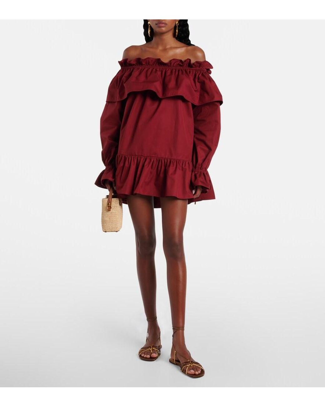 Saint Laurent Brown Babylone Cassandre Leather Sandals