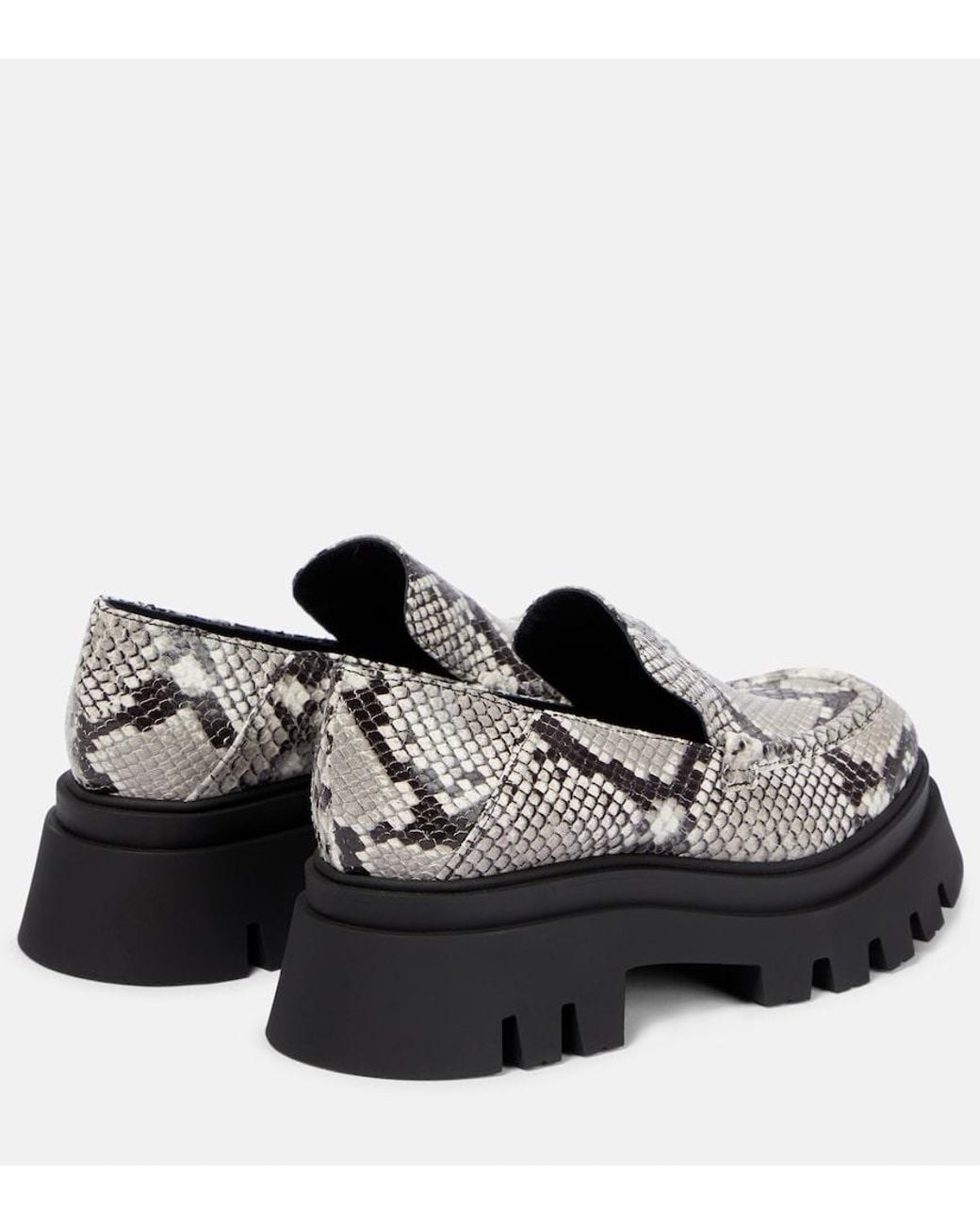 Dorothee Schumacher Black Printed Leather Platform Loafers