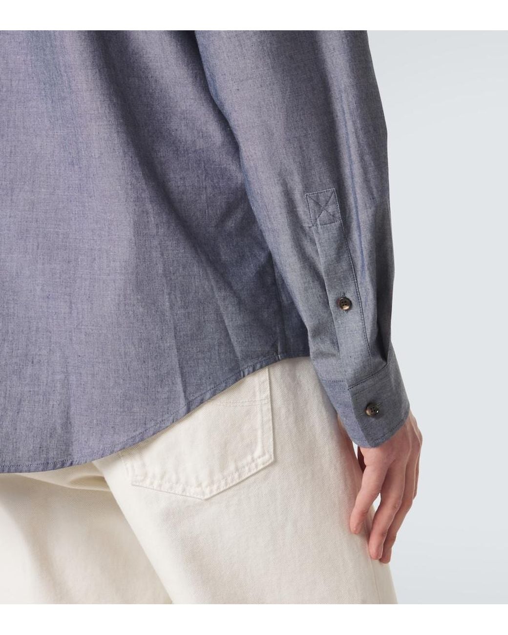 Burberry Blue Ekd Cotton-Blend Shirt for men