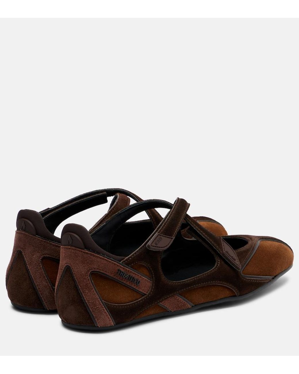 The Attico Brown Floor 01 Suede Ballet Flats