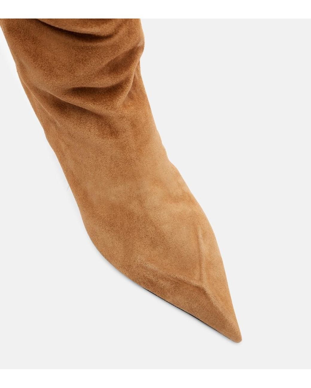 AMINA MUADDI Brown Christine 80 Suede Knee-High Boots
