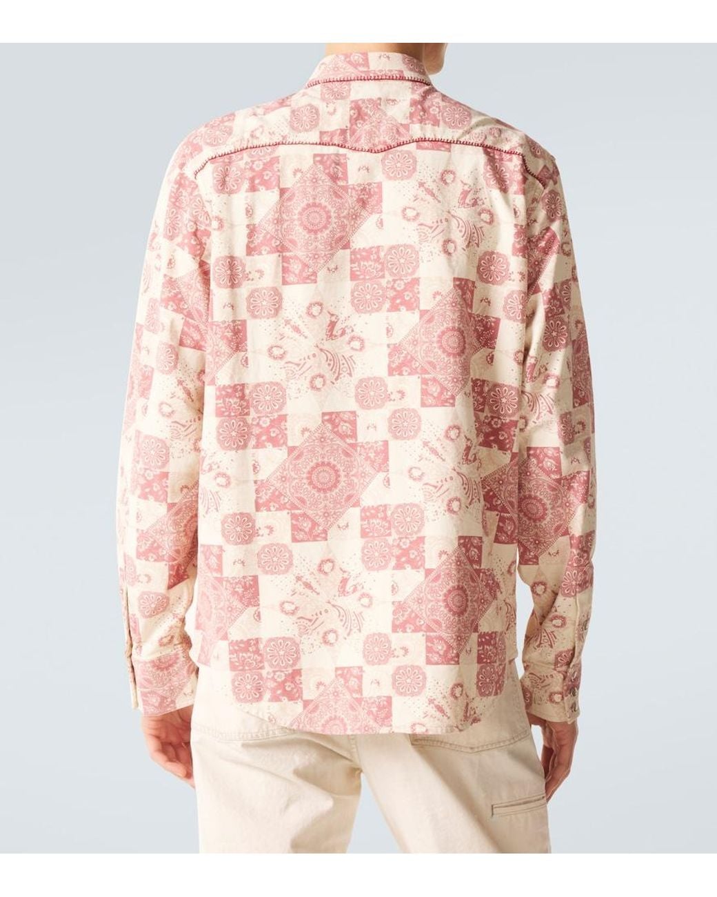 RRL Pink Printed Cotton Shirt for men