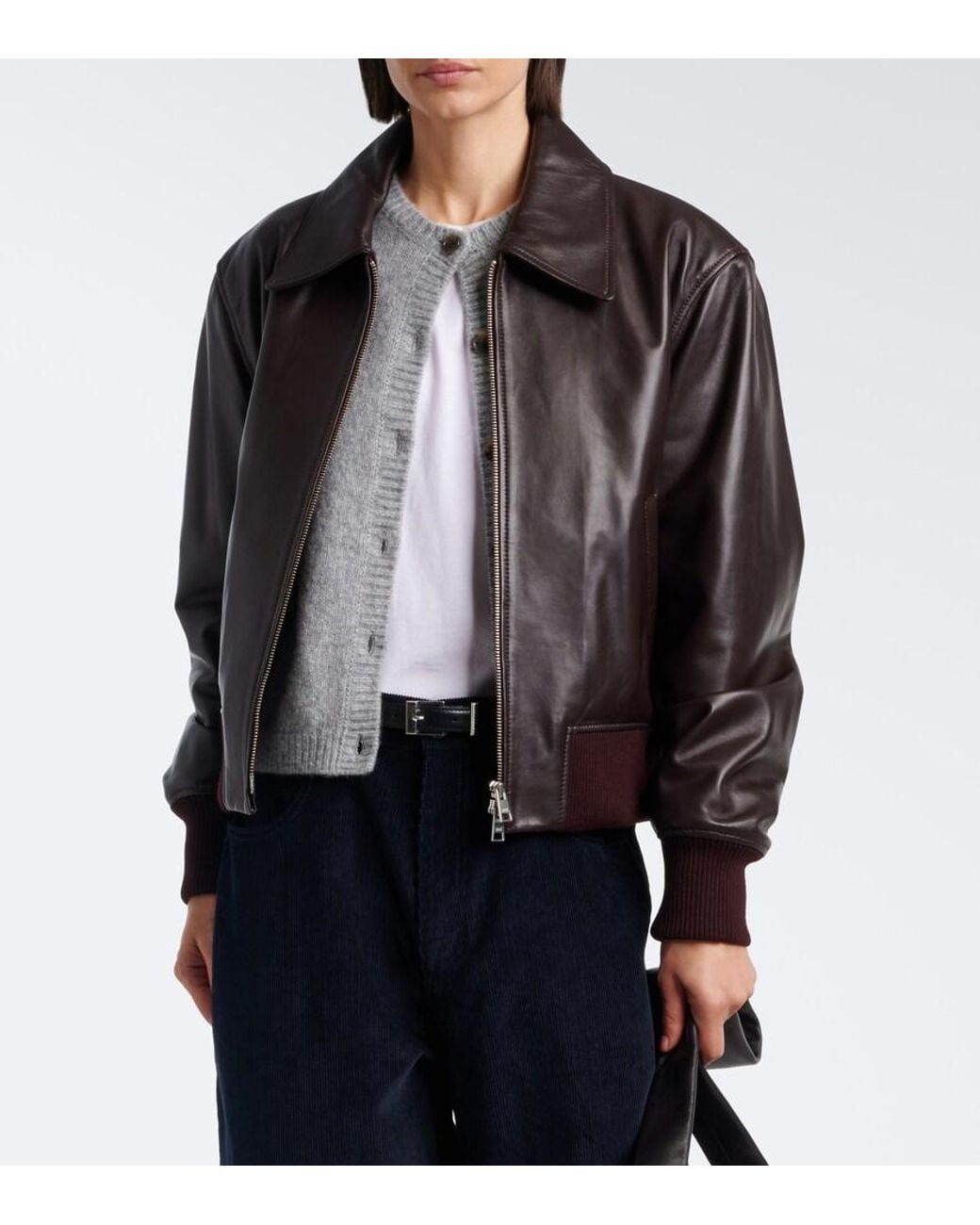 AMI Black Leather Jacket
