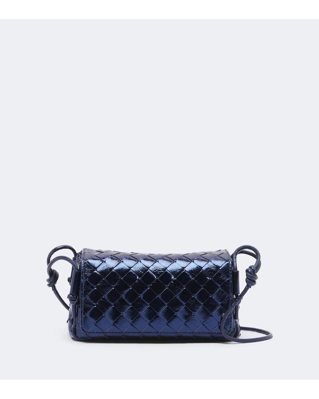 Bottega Veneta Blue Notturno Intrecciato Leather Crossbody Bag