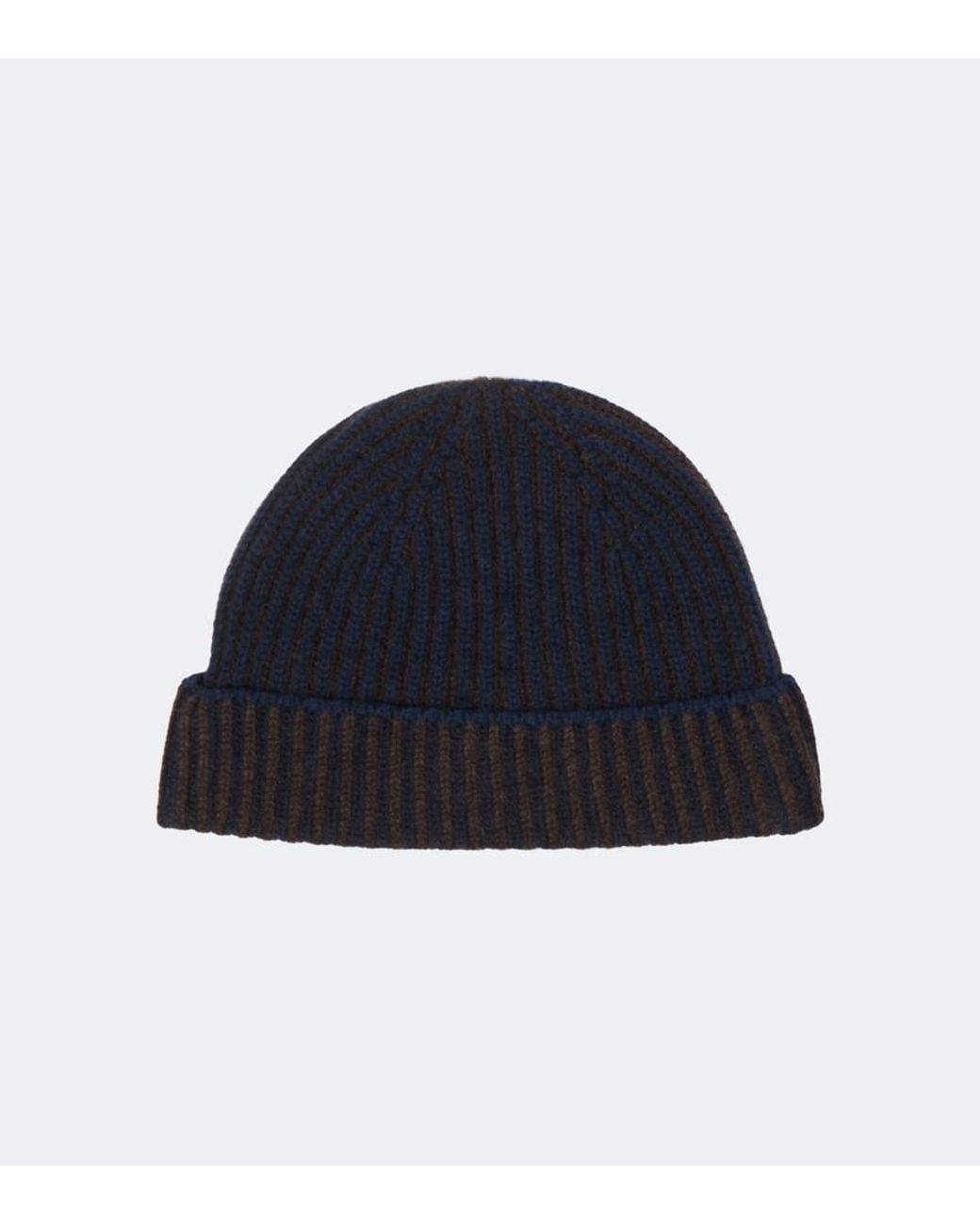 Sease Blue Dinghy Reversible Cashmere Beanie for men