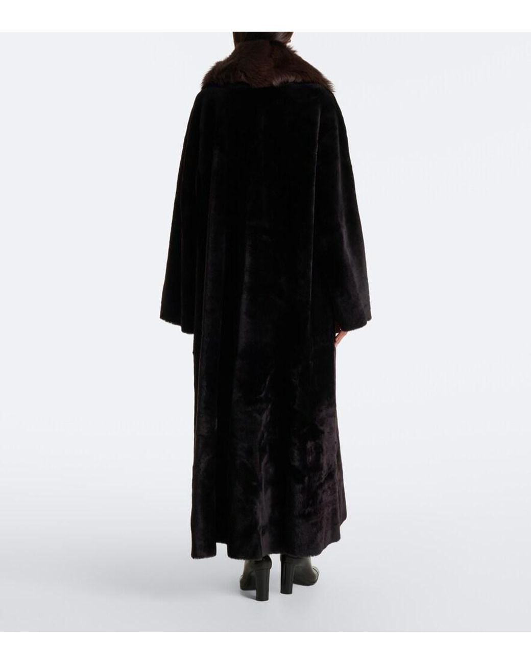 Nour Hammour Black Astoria Shearling Coat