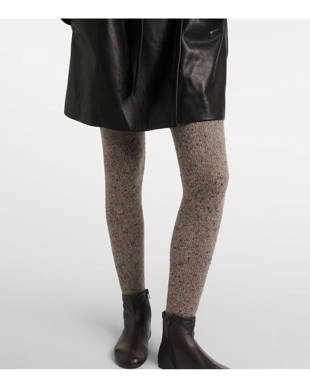 The Row Gray Mumu Cashmere Tweed Tights