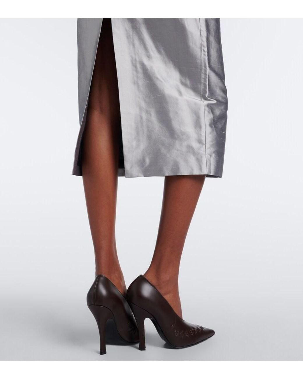 Magda Butrym Gray Draped Silk Bustier Dress