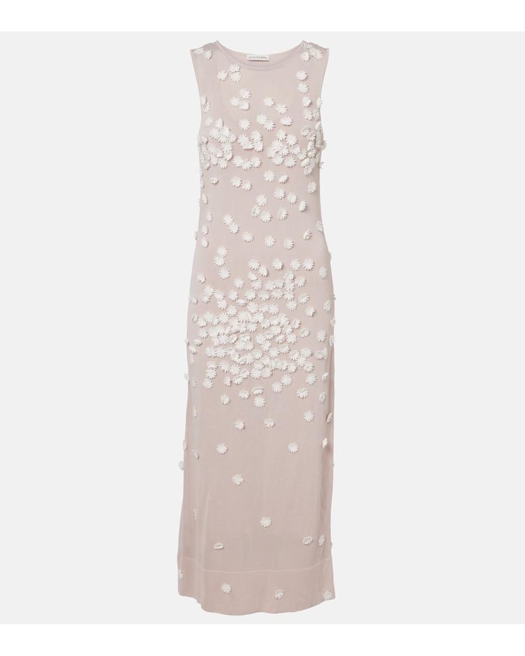 Altuzarra Pink Nelly Floral-Applique Midi Dress