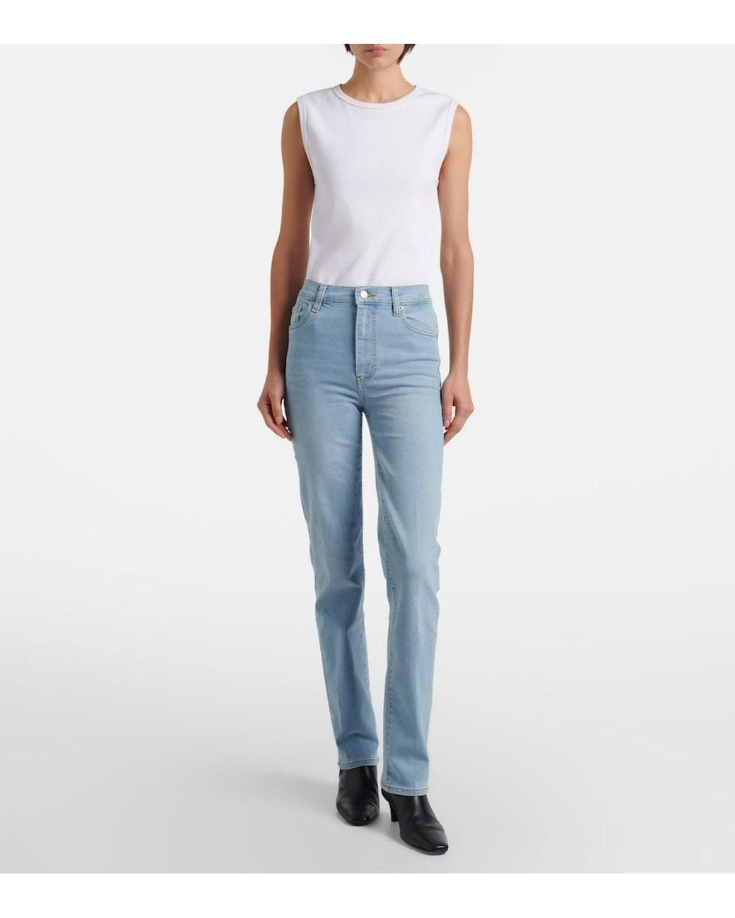FRAME Blue Le Sleek Long Straight Jeans