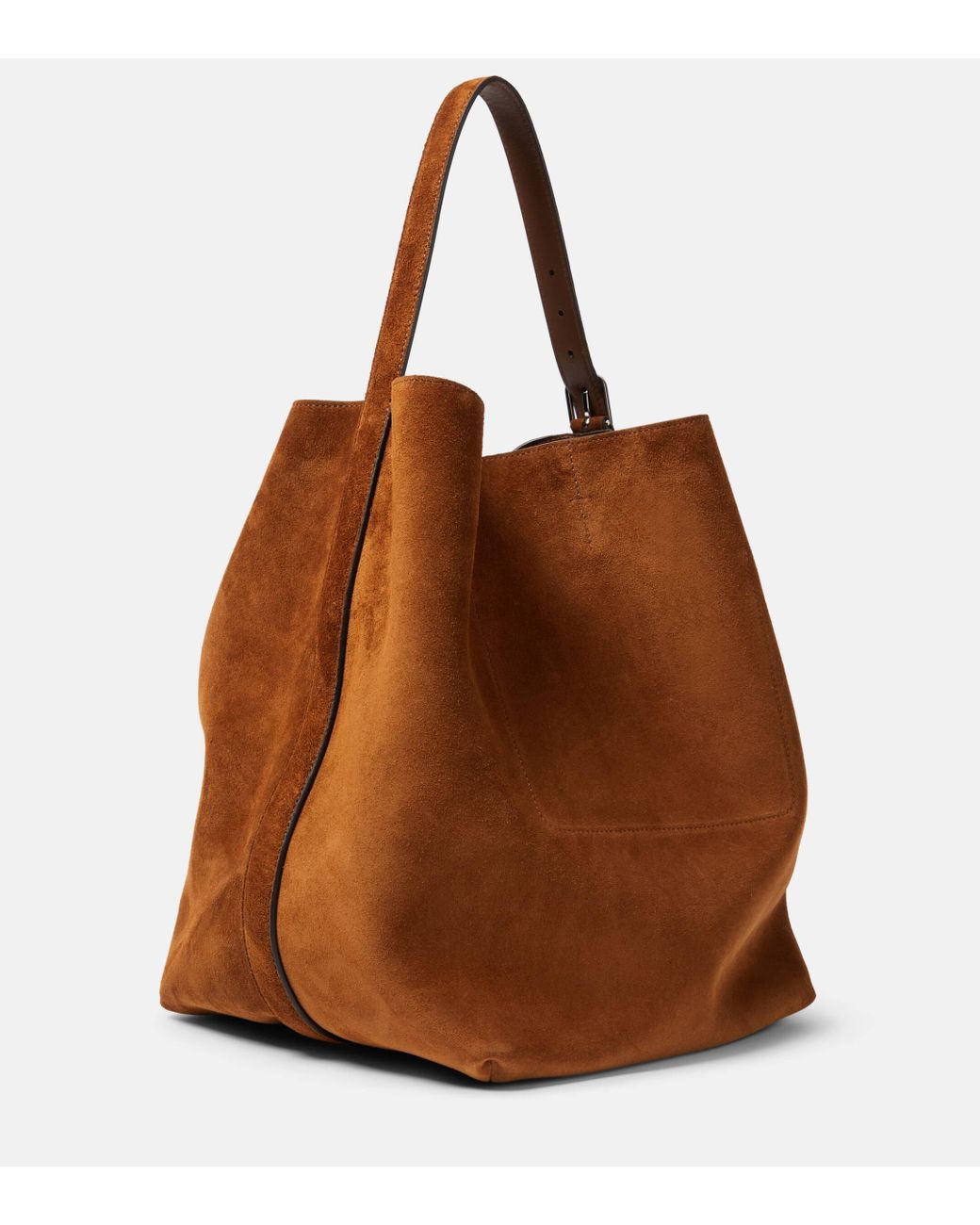 TOTEME Belted Suede Tote Bag in Brown Lyst Canada