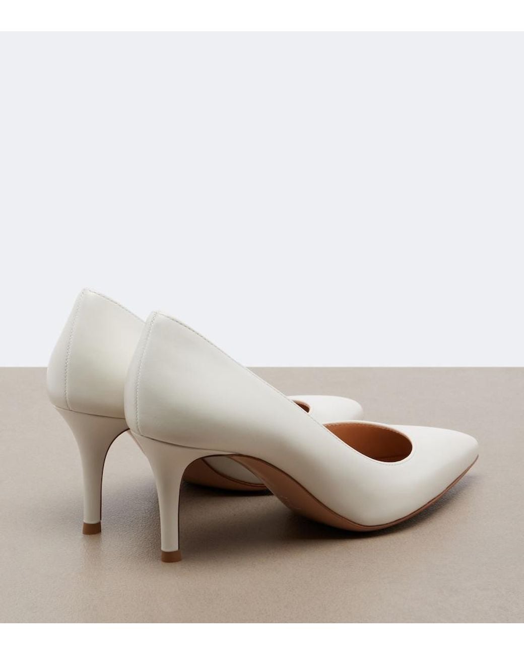 Gianvito Rossi White Gianvito 70 Leather Pumps