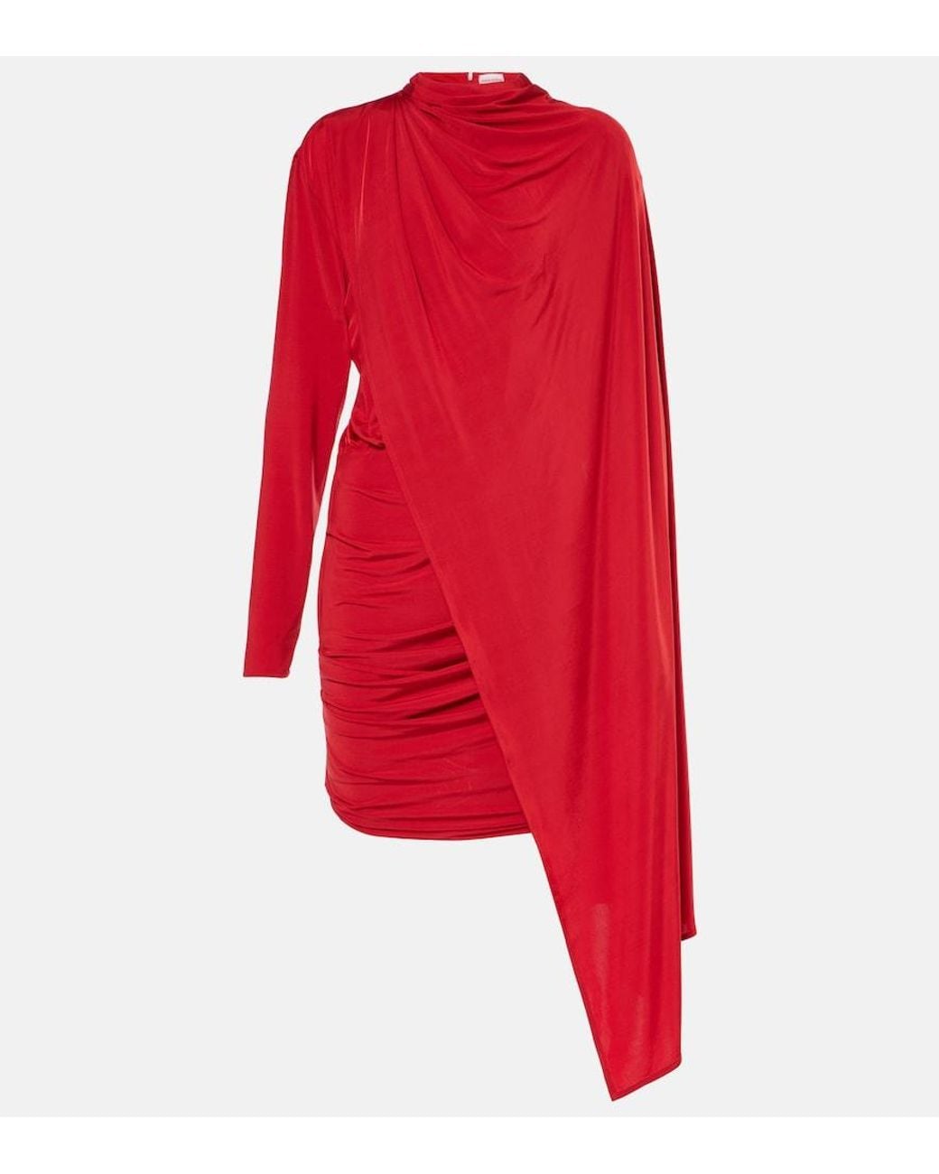 Magda Butrym Red Caped Cupro-Blend Minidress