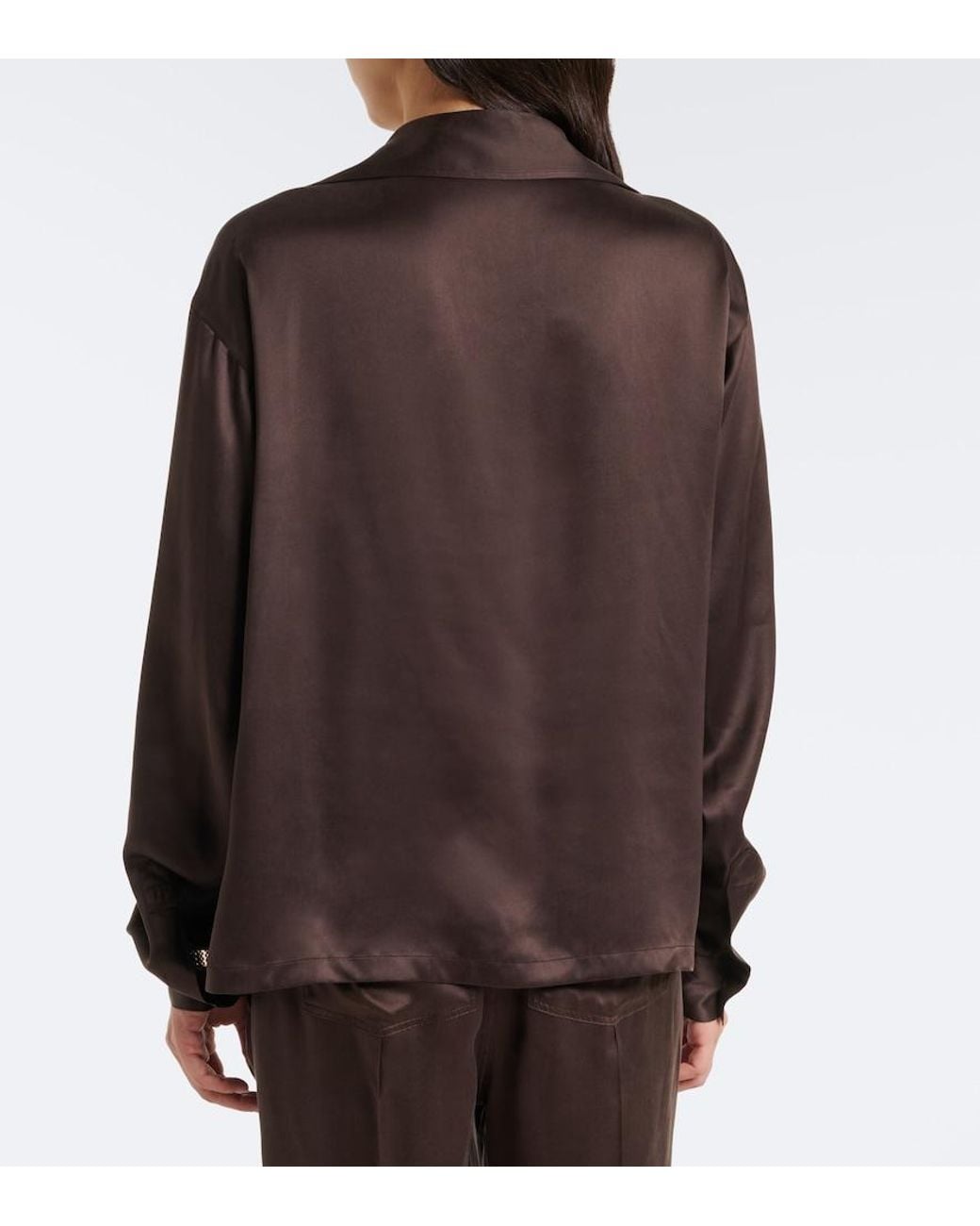 Tom Ford Brown Silk Satin Blouse