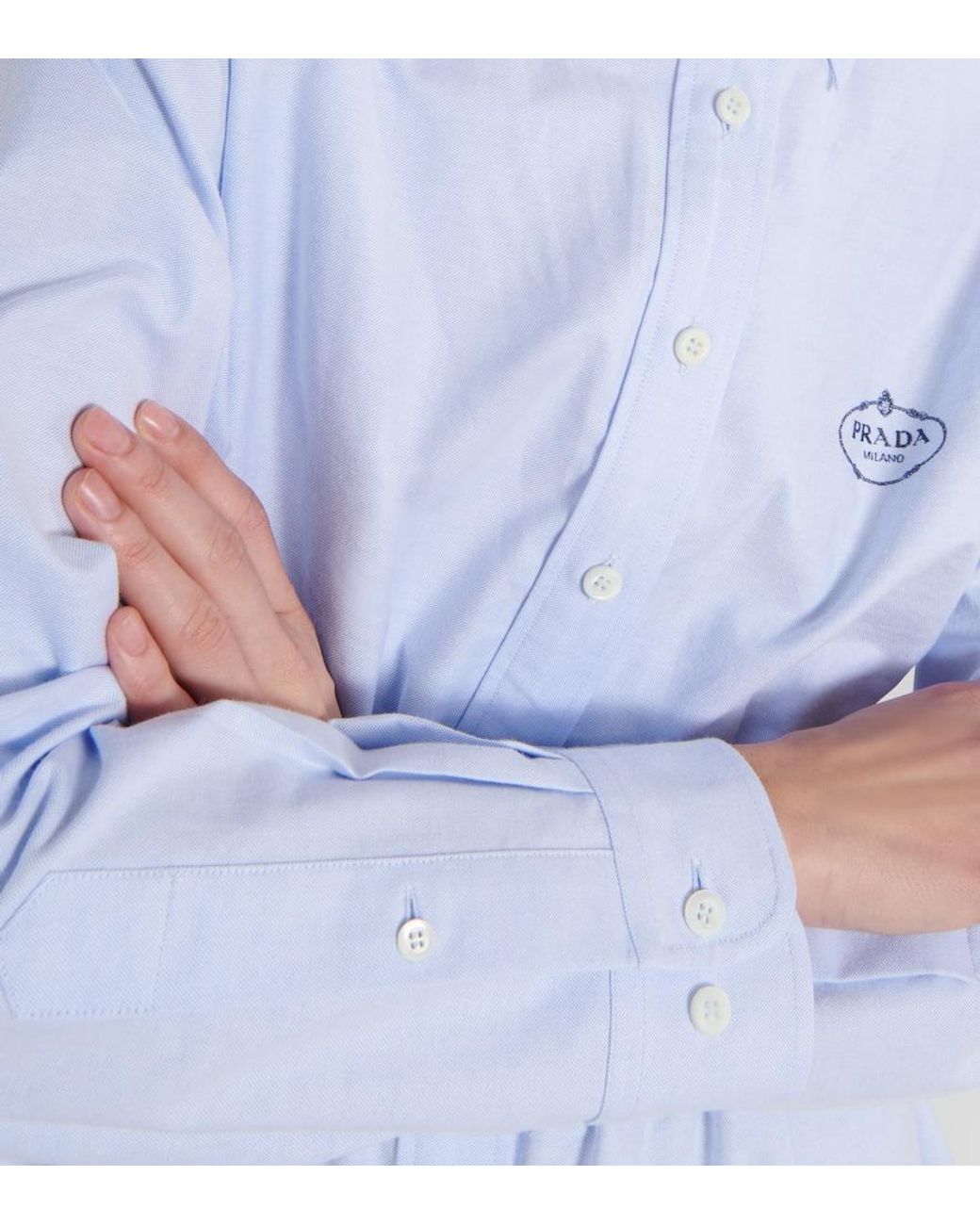 【プラダ・PRADA】Embroidered Oxford cotton jumpsuit Prada Embroidered Oxford cotton jumpsuit | REVERSIBLE