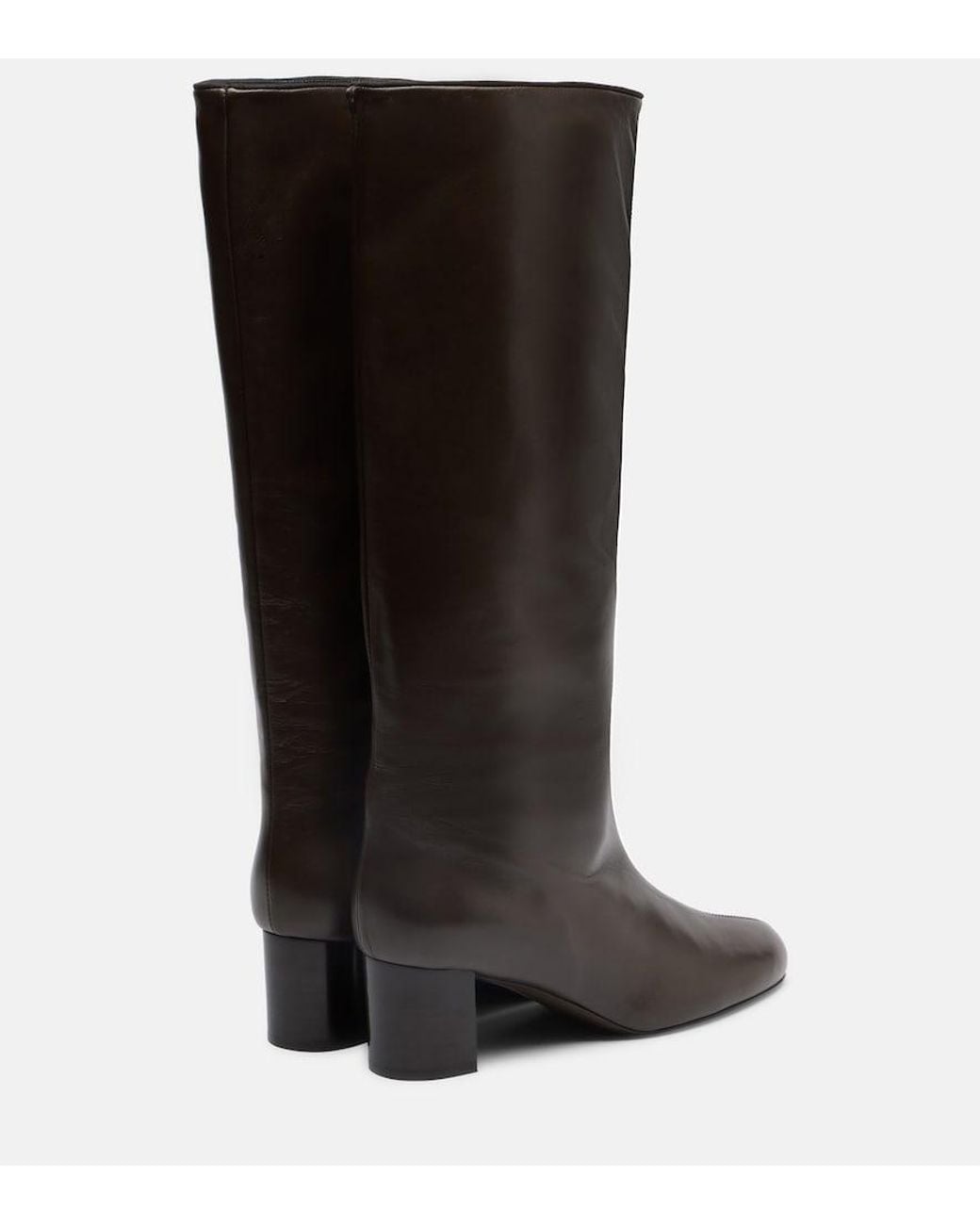 Totême Black Downtown Leather Knee-High Boots