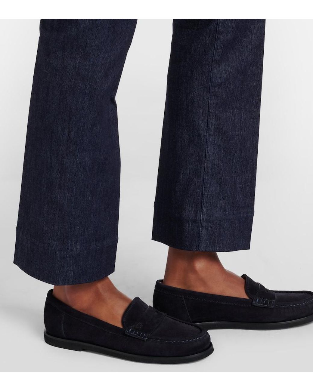 Max Mara Blue Diana Cotton-Blend Slim Pants