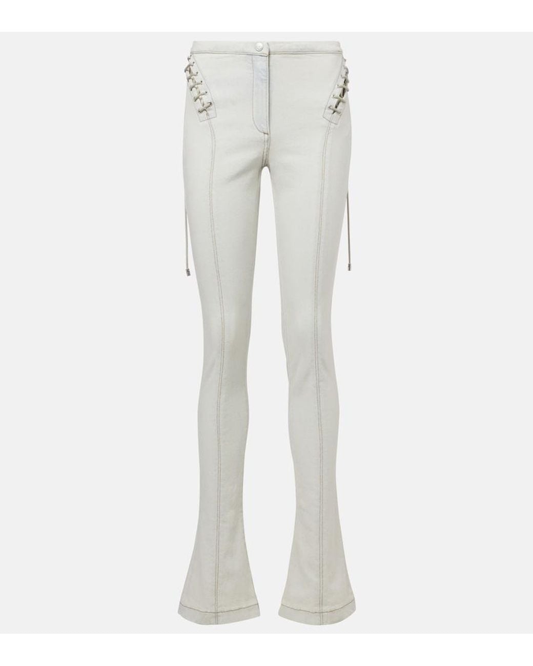 Blumarine White Mid-Rise Slim Jeans