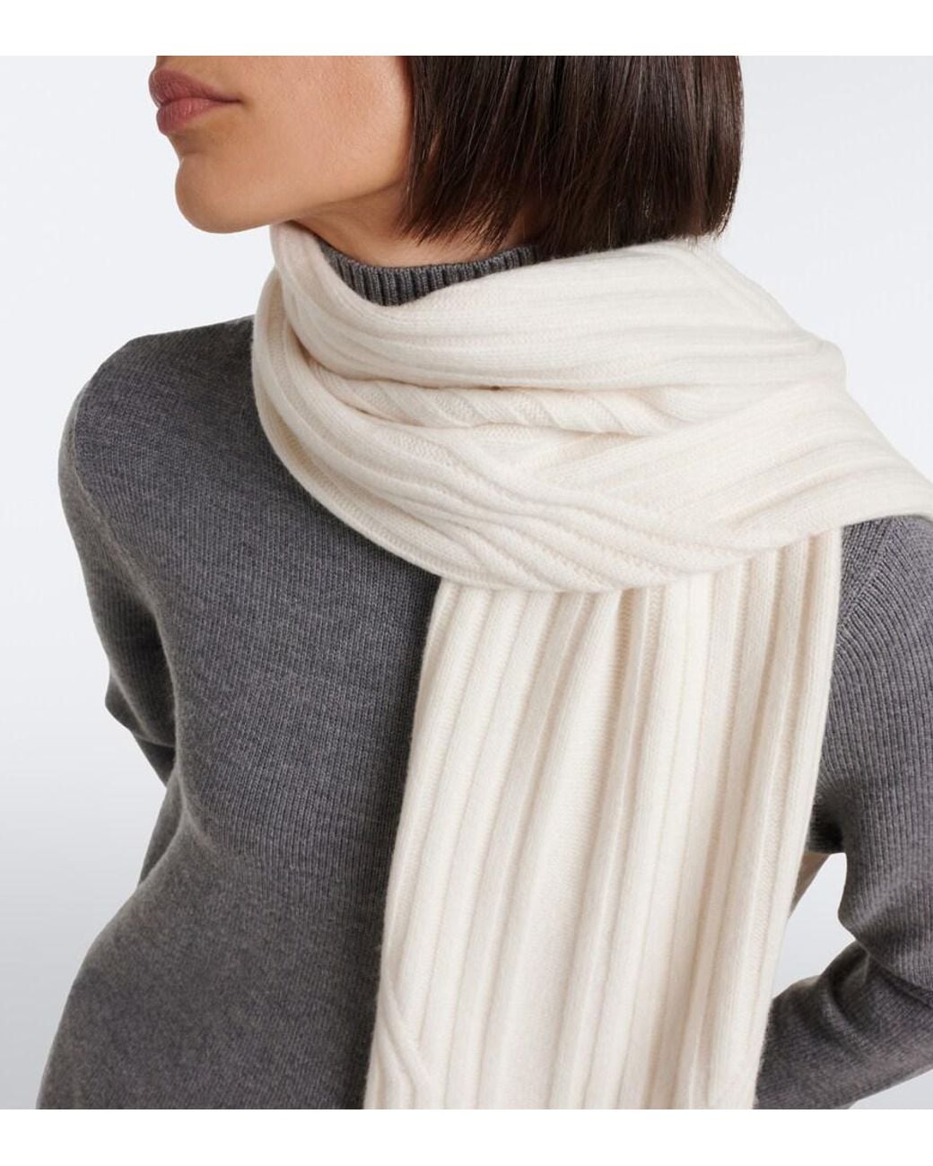 Joseph White Coral Wool Scarf