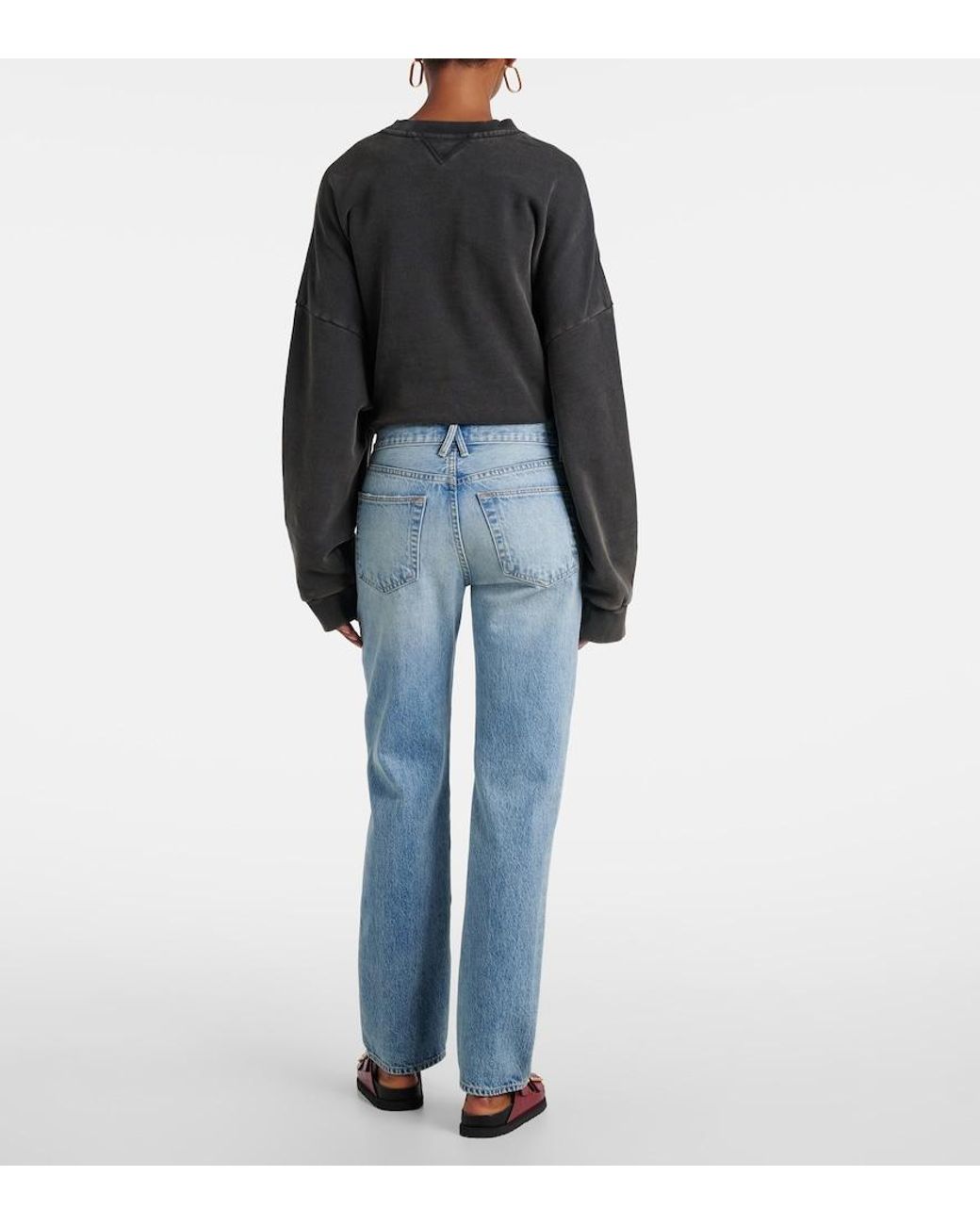 SLVRLAKE Denim Blue Kendra High-Rise Straight Jeans